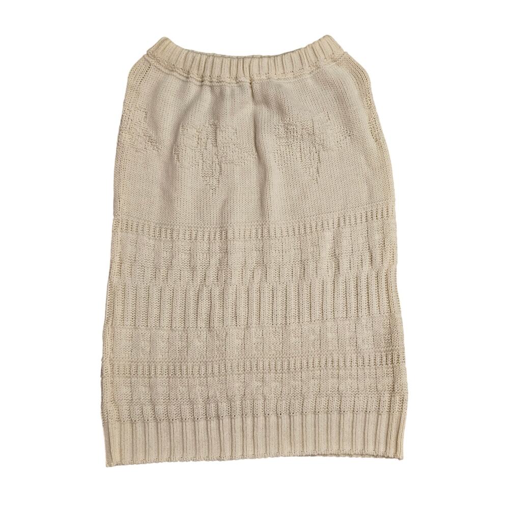 Vintage College Town Chunky cableknit Sweater Skirt Pencil White Large coquette